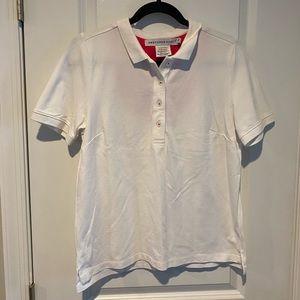 Gretchen Scott Designs White Polo Top Shirt Size Medium